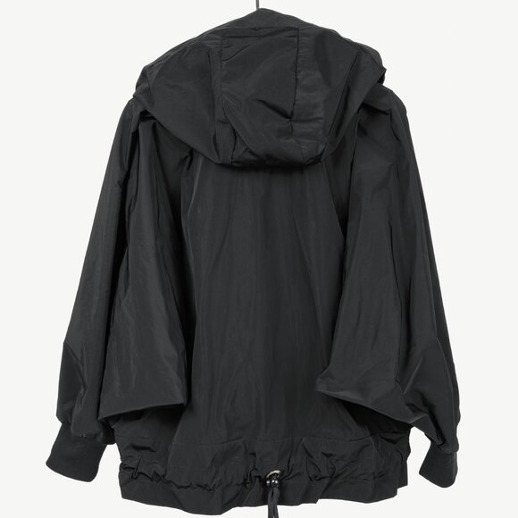 Denis Gagnon Black Taffeta Oversized Hooded Jacket - Picture 2 of 10